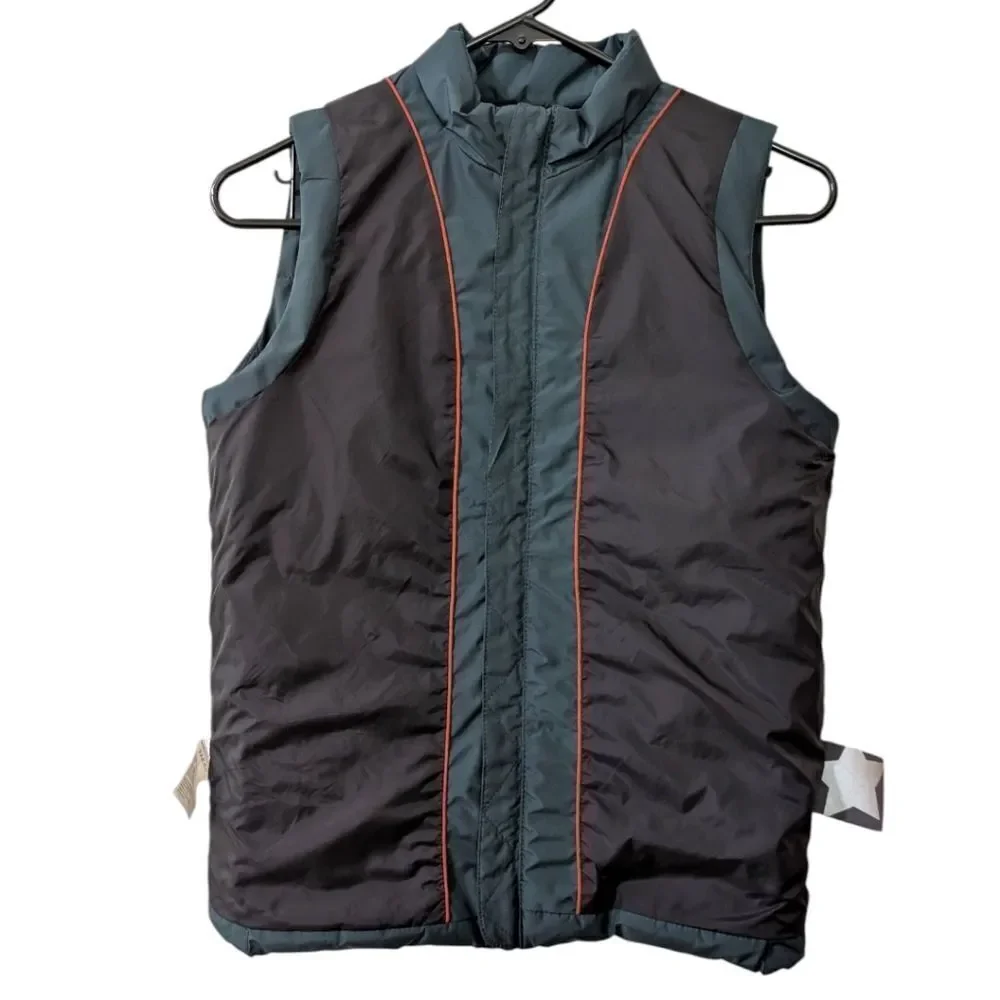 Molo Kids' 11-12 Year Old Dark Green Quilted Puffer Vest Zip Up
